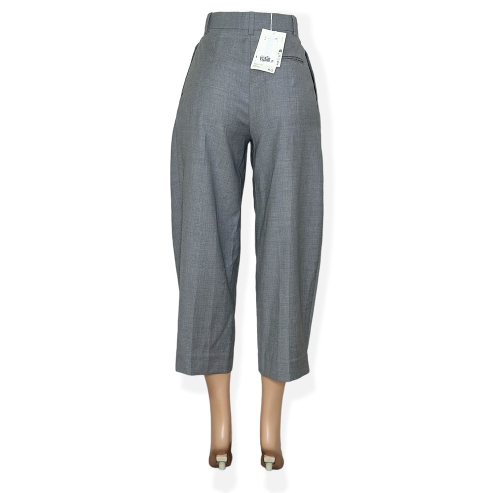 COS Barrel Leg Wool Pants, Grey, 4 (US)